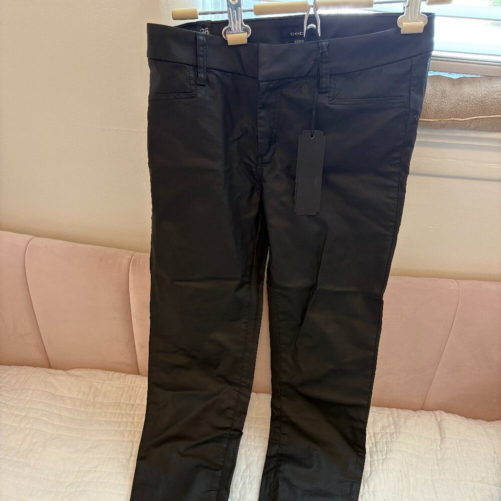 Bebe Matte Coated Ankle Zip Skinny jeans size 28